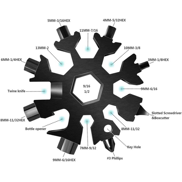 18 In 1 Snowflake Multi Tool (buyer pick 1) - Picture 3 of 6